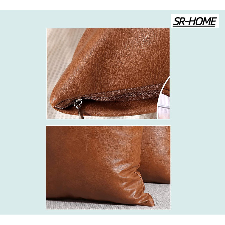 Genuine leather pillow discount cover